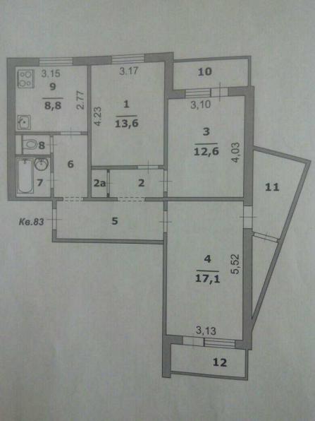 Продажа 3-к квартиры 72кв/м/44/9